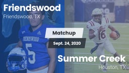 Matchup: Friendswood High vs. Summer Creek  2020