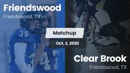Matchup: Friendswood High vs. Clear Brook  2020