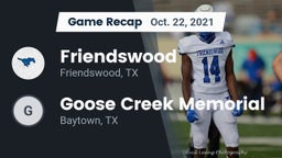 Recap: Friendswood  vs. Goose Creek Memorial  2021