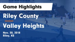Riley County  vs Valley Heights  Game Highlights - Nov. 30, 2018