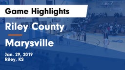 Riley County  vs Marysville  Game Highlights - Jan. 29, 2019