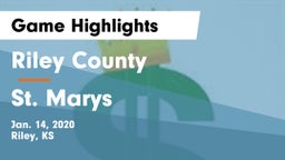 Riley County  vs St. Marys  Game Highlights - Jan. 14, 2020