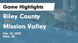 Riley County  vs Mission Valley  Game Highlights - Feb. 24, 2020