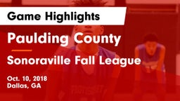 Paulding County  vs Sonoraville Fall League Game Highlights - Oct. 10, 2018