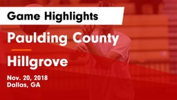 Paulding County  vs Hillgrove  Game Highlights - Nov. 20, 2018