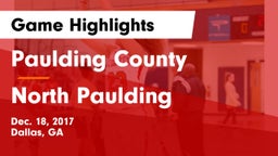 Paulding County  vs North Paulding  Game Highlights - Dec. 18, 2017