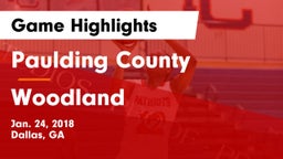 Paulding County  vs Woodland  Game Highlights - Jan. 24, 2018