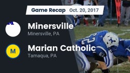 Recap: Minersville  vs. Marian Catholic  2017