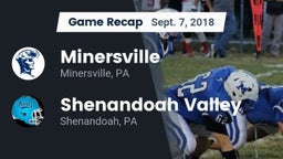 Recap: Minersville  vs. Shenandoah Valley  2018