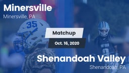 Matchup: Minersville High vs. Shenandoah Valley  2020