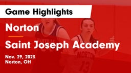 Norton  vs Saint Joseph Academy Game Highlights - Nov. 29, 2023