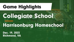 Collegiate School vs Harrisonburg Homeschool Game Highlights - Dec. 19, 2023