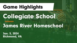 Collegiate School vs James River Homeschool Game Highlights - Jan. 3, 2024