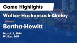 Walker-Hackensack-Akeley  vs Bertha-Hewitt  Game Highlights - March 2, 2024