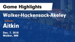 Walker-Hackensack-Akeley  vs Aitkin  Game Highlights - Dec. 7, 2018