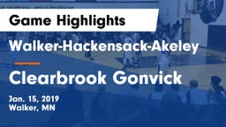 Walker-Hackensack-Akeley  vs Clearbrook Gonvick  Game Highlights - Jan. 15, 2019