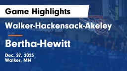 Walker-Hackensack-Akeley  vs Bertha-Hewitt  Game Highlights - Dec. 27, 2023