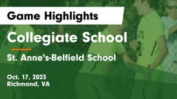 Collegiate School vs St. Anne's-Belfield School Game Highlights - Oct. 17, 2023