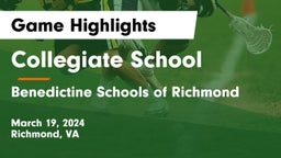 Collegiate School vs Benedictine Schools of Richmond Game Highlights - March 19, 2024