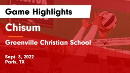 Chisum vs Greenville Christian School Game Highlights - Sept. 3, 2022