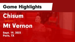Chisum vs Mt Vernon Game Highlights - Sept. 19, 2023