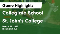 Collegiate School vs St. John's College  Game Highlights - March 14, 2023