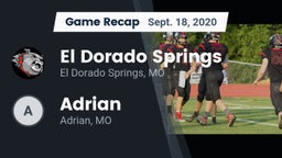 Recap: El Dorado Springs  vs. Adrian  2020