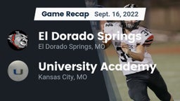 Recap: El Dorado Springs  vs. University Academy 2022