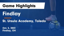 Findlay  vs St. Ursula Academy, Toledo Game Highlights - Oct. 5, 2022