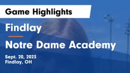 Findlay  vs Notre Dame Academy Game Highlights - Sept. 20, 2023
