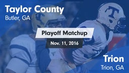 Matchup: Taylor County High vs. Trion  2016