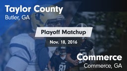 Matchup: Taylor County High vs. Commerce  2016
