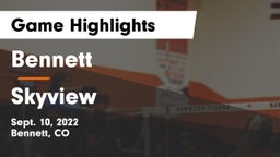 Bennett  vs Skyview  Game Highlights - Sept. 10, 2022