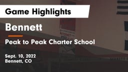 Bennett  vs Peak to Peak Charter School Game Highlights - Sept. 10, 2022