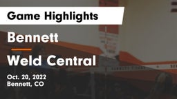 Bennett  vs Weld Central Game Highlights - Oct. 20, 2022