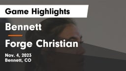 Bennett  vs Forge Christian Game Highlights - Nov. 4, 2023
