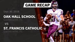 Recap: Oak Hall School vs. St. Francis Catholic  2016