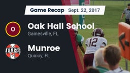 Recap: Oak Hall School vs. Munroe  2017