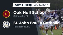 Recap: Oak Hall School vs. St. John Paul II Catholic  2017