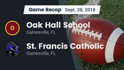 Recap: Oak Hall School vs. St. Francis Catholic  2018