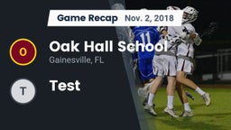 Recap: Oak Hall School vs. Test 2018