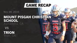 Recap: Mount Pisgah Christian School vs. Trion  2016