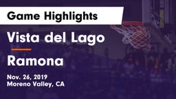 Vista del Lago  vs Ramona  Game Highlights - Nov. 26, 2019