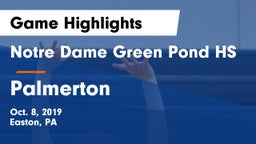 Notre Dame Green Pond HS vs Palmerton Game Highlights - Oct. 8, 2019