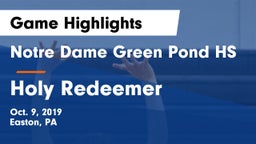 Notre Dame Green Pond HS vs Holy Redeemer  Game Highlights - Oct. 9, 2019