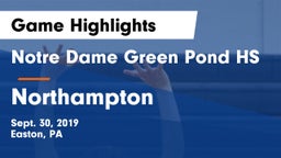 Notre Dame Green Pond HS vs Northampton  Game Highlights - Sept. 30, 2019