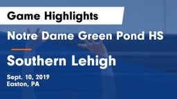 Notre Dame Green Pond HS vs Southern Lehigh  Game Highlights - Sept. 10, 2019
