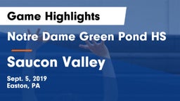 Notre Dame Green Pond HS vs Saucon Valley  Game Highlights - Sept. 5, 2019