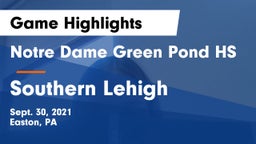 Notre Dame Green Pond HS vs Southern Lehigh  Game Highlights - Sept. 30, 2021