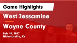 West Jessamine  vs Wayne County Game Highlights - Feb 10, 2017